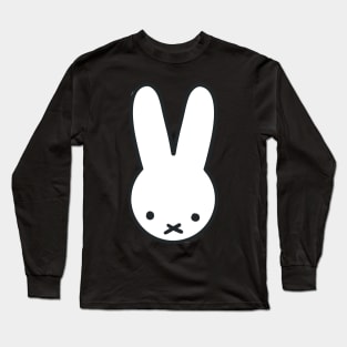 cute minimalistic white rabbit design Long Sleeve T-Shirt